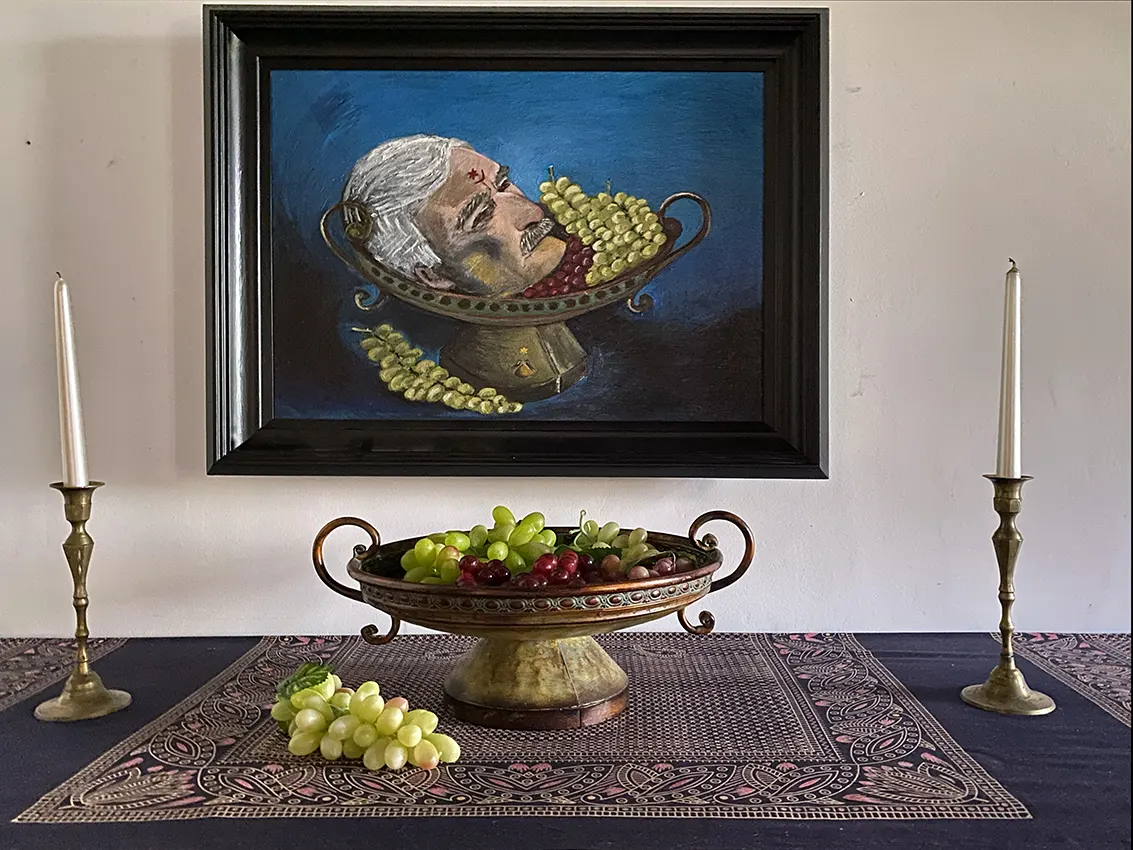 Man's Head Among the Grapes / Głowa mężczyzny wśród winogron, 2016 